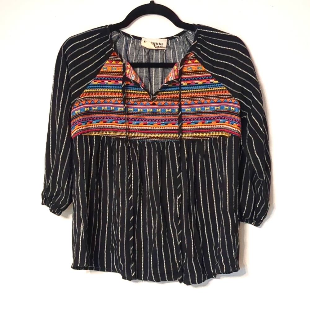 Black embroidered top